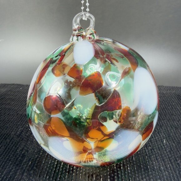 Hand Blown Studio Art Glass Orb Ornament Friendship Ball Witch Ball Hand Made - Picture 13 of 14